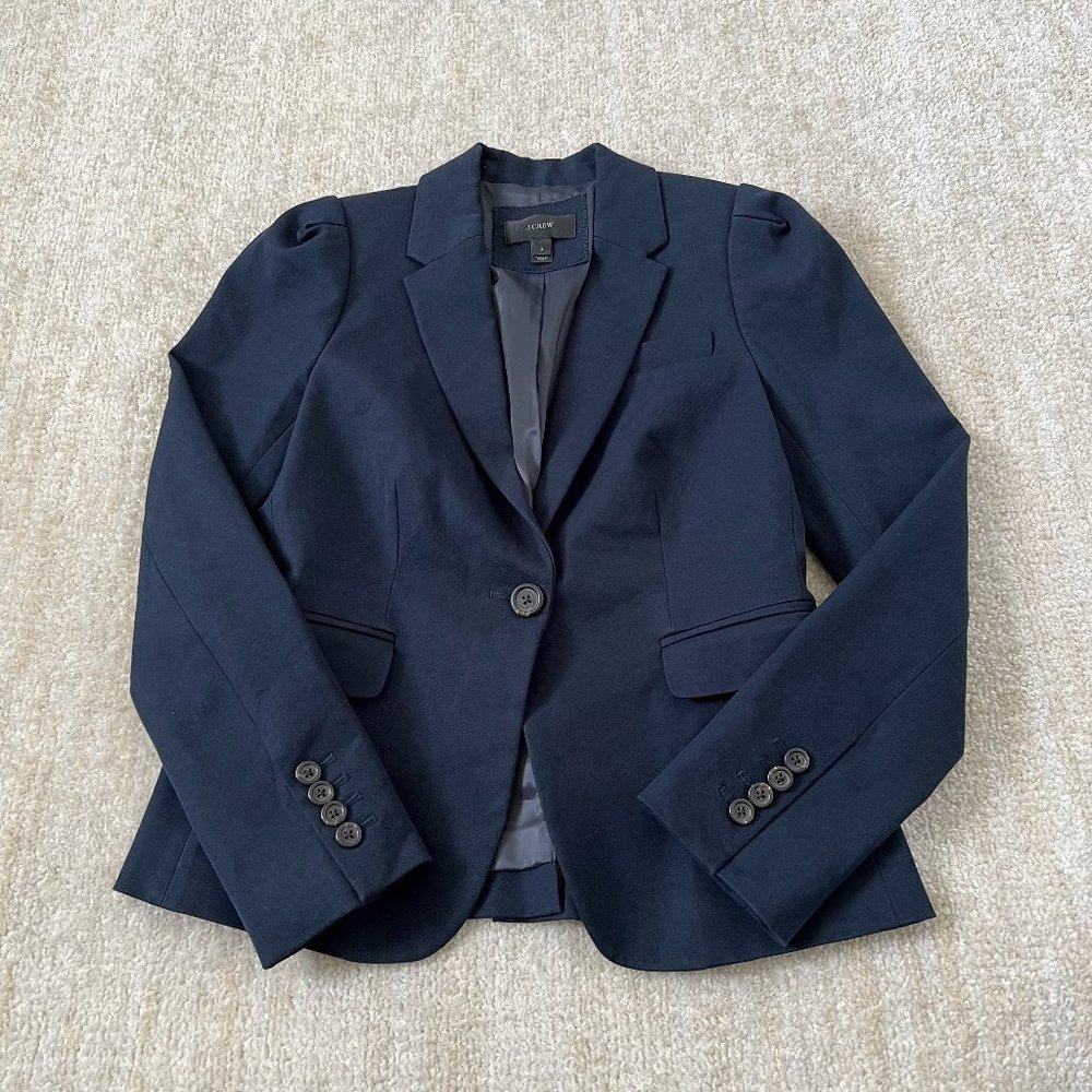 J. Crew Dark Navy Single-Button Tailored Blazer
